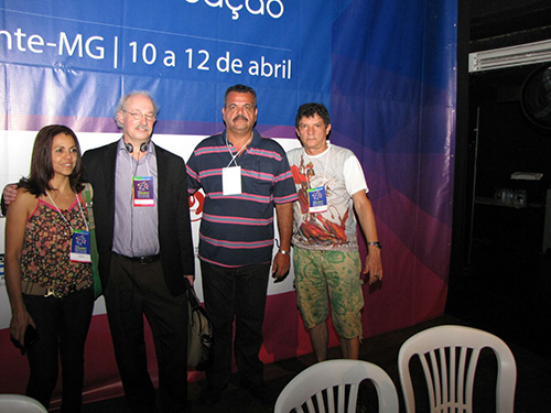 Da esq. p/ dir., Rosângela Tavares, Toby Mendel, Juliano Francino e Moisés Muniz durante o ENDC